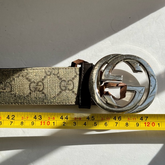 GUCCI GG Buckle Grey Vintage Men’s Belt - Picture 9 of 9